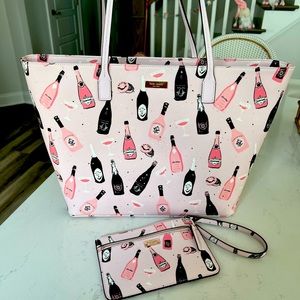 Kate Spade Champagne bag and wristlet
